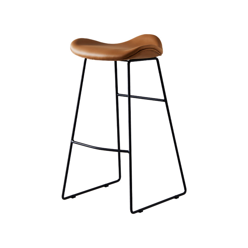 Tabouret de comptoir en cuir moderne, repose-pieds sans dossier, siège de selle, tabouret de Bar pour Bar