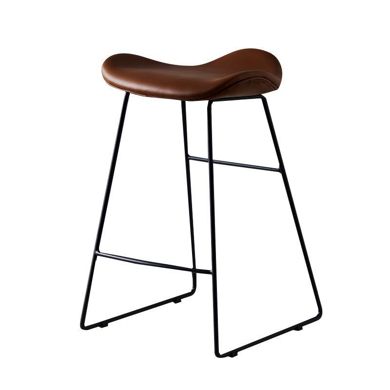 Tabouret de comptoir en cuir moderne, repose-pieds sans dossier, siège de selle, tabouret de Bar pour Bar