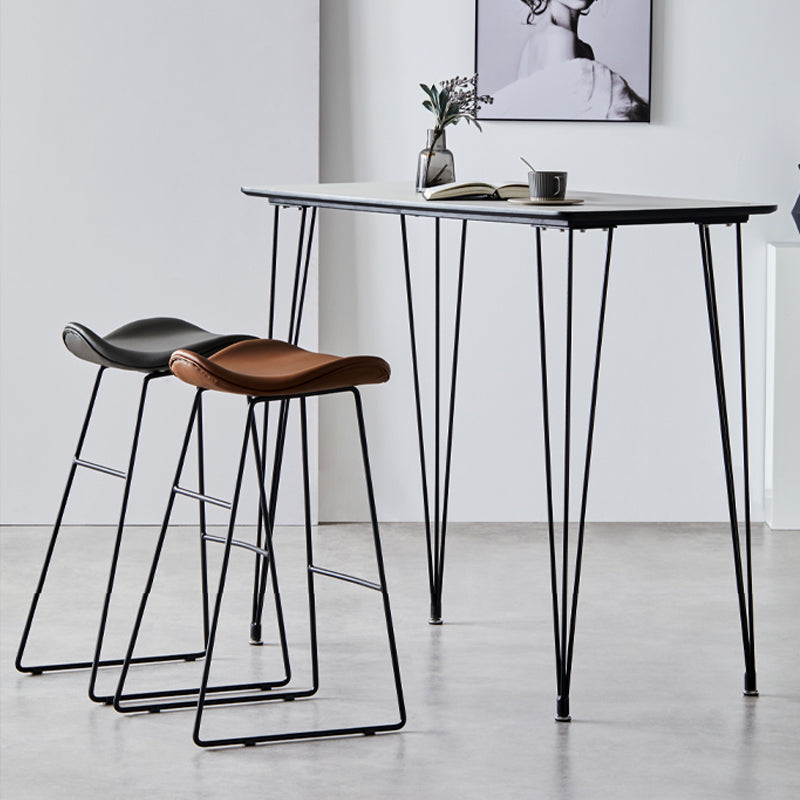 Tabouret de comptoir en cuir moderne, repose-pieds sans dossier, siège de selle, tabouret de Bar pour Bar