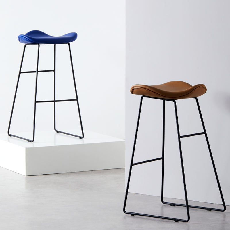 Tabouret de comptoir en cuir moderne, repose-pieds sans dossier, siège de selle, tabouret de Bar pour Bar