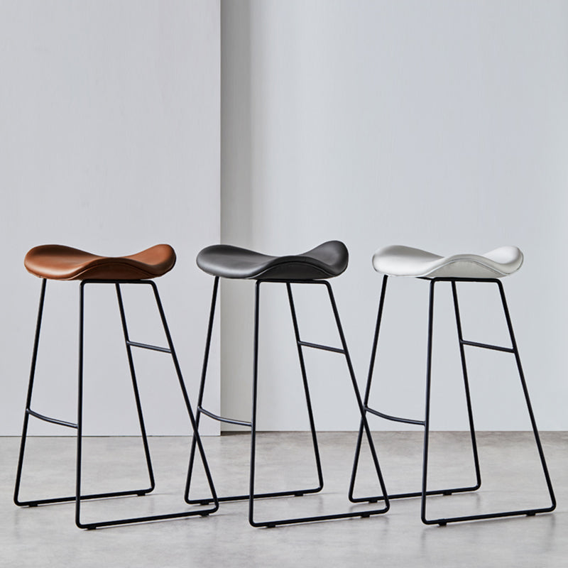 Tabouret de comptoir en cuir moderne, repose-pieds sans dossier, siège de selle, tabouret de Bar pour Bar