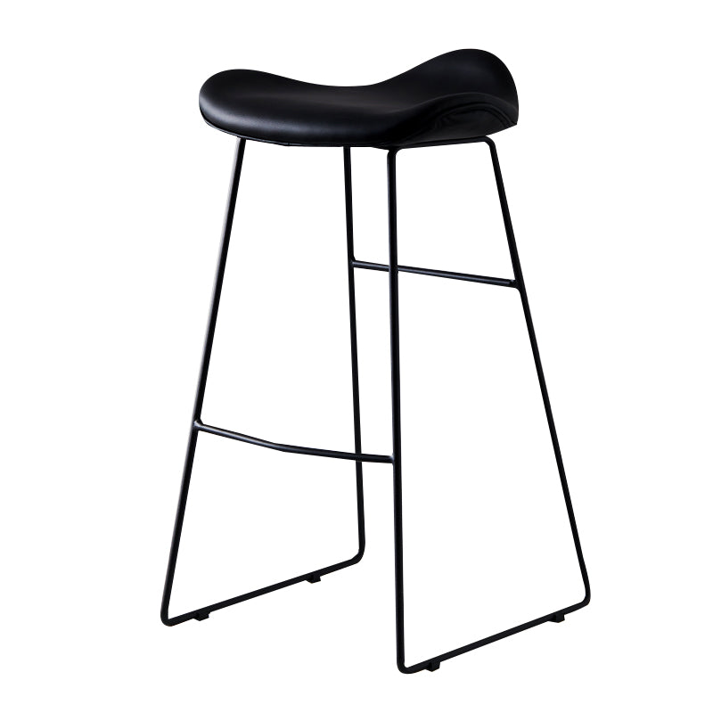 Tabouret de comptoir en cuir moderne, repose-pieds sans dossier, siège de selle, tabouret de Bar pour Bar