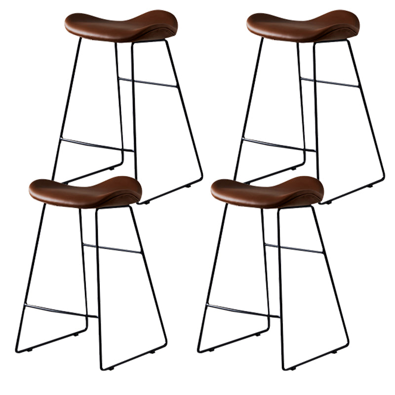 Tabouret de comptoir en cuir moderne, repose-pieds sans dossier, siège de selle, tabouret de Bar pour Bar