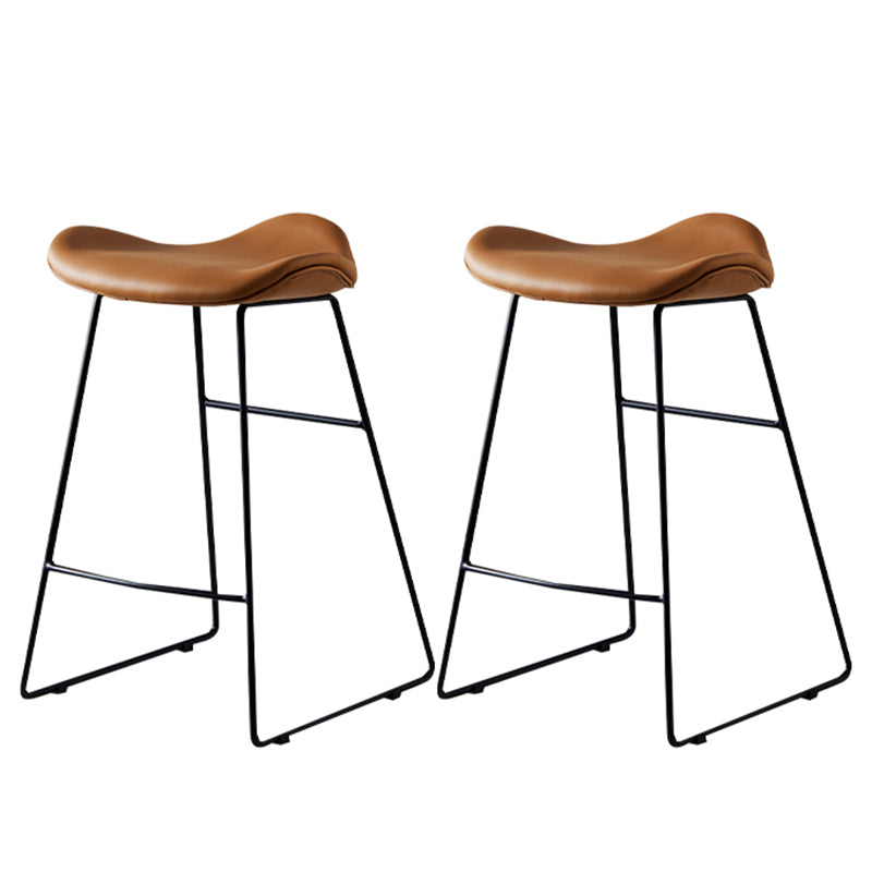 Tabouret de comptoir en cuir moderne, repose-pieds sans dossier, siège de selle, tabouret de Bar pour Bar