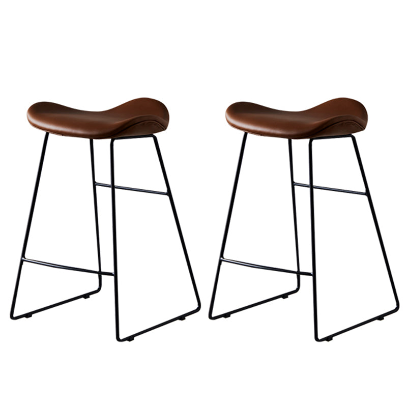 Tabouret de comptoir en cuir moderne, repose-pieds sans dossier, siège de selle, tabouret de Bar pour Bar