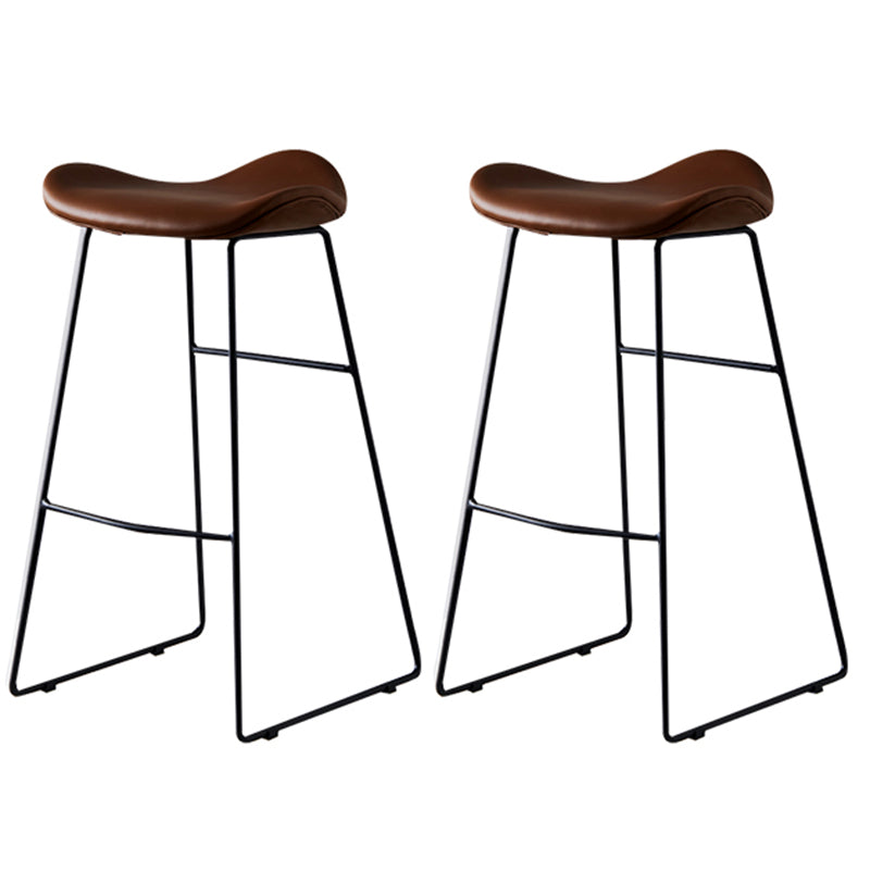 Tabouret de comptoir en cuir moderne, repose-pieds sans dossier, siège de selle, tabouret de Bar pour Bar