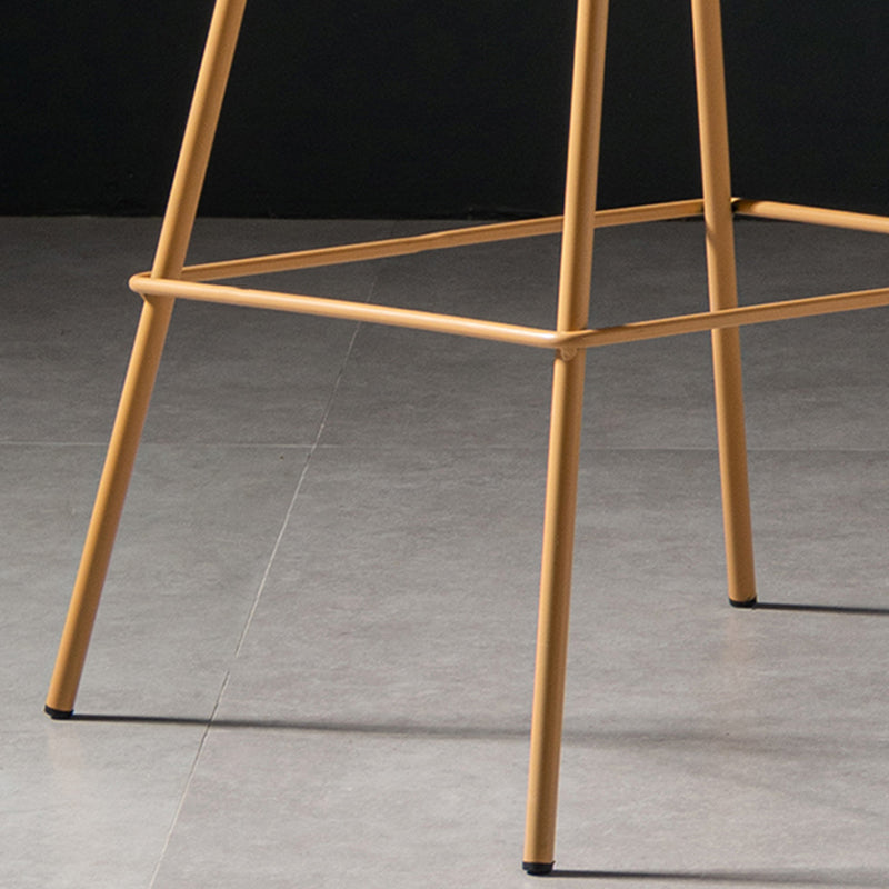 Contemporary Macaroon Counter Stools Armless Plastic Indoor Bar Stool with Iron Base