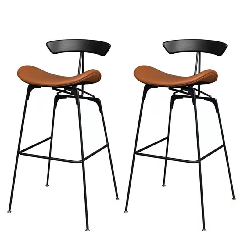 Taburete de bar contemporáneo de piel sintética de 39" con base de metal