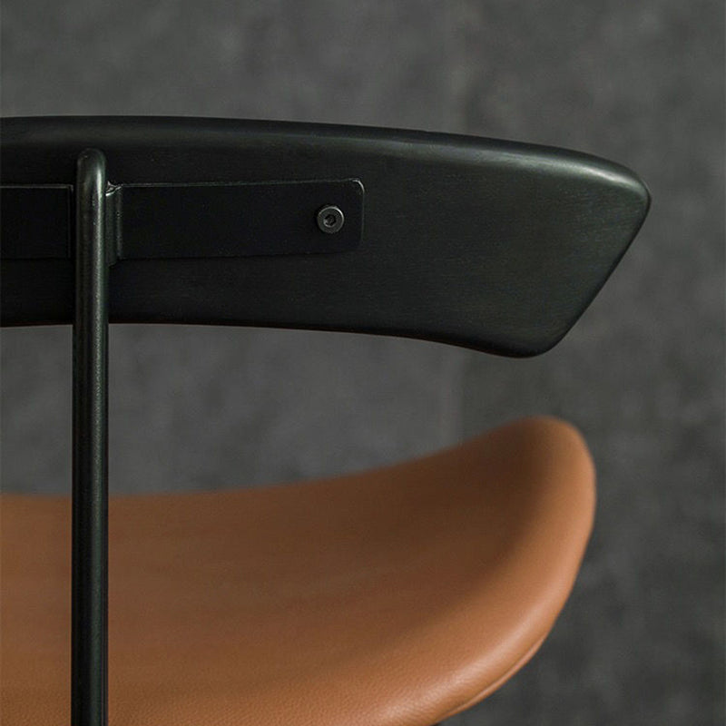 Taburete de bar contemporáneo de piel sintética de 39" con base de metal