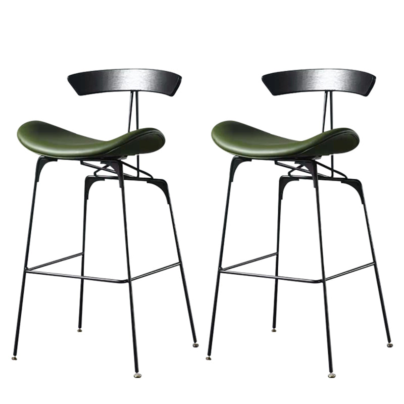 Taburete de bar contemporáneo de piel sintética de 39" con base de metal