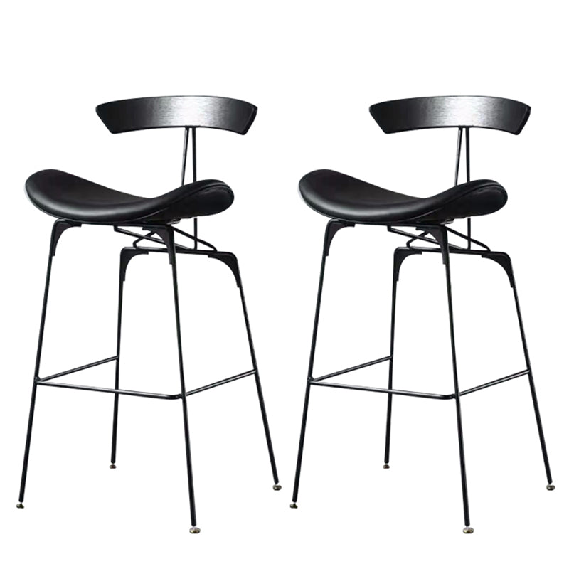 Taburete de bar contemporáneo de piel sintética de 39" con base de metal