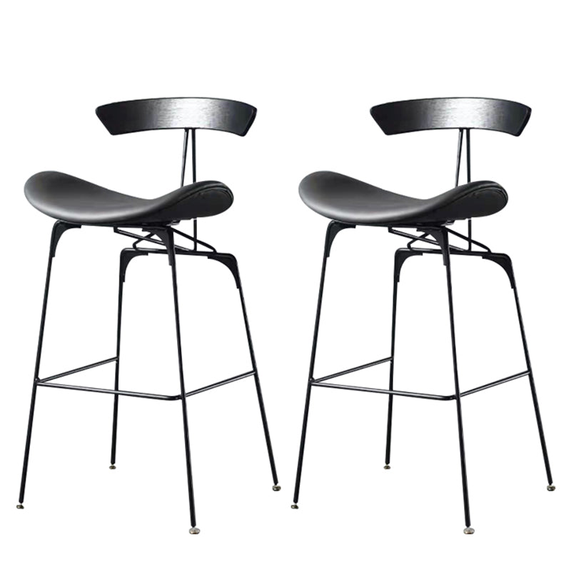 Taburete de bar contemporáneo de piel sintética de 39" con base de metal