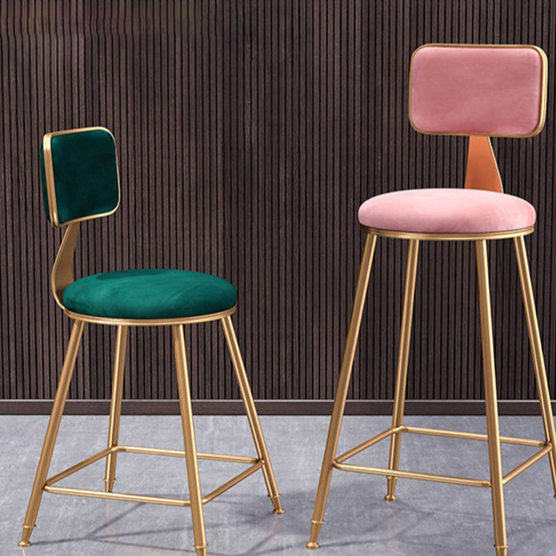 Glam – tabouret de comptoir sans accoudoirs, tabouret de bar en fer avec coussin en daim