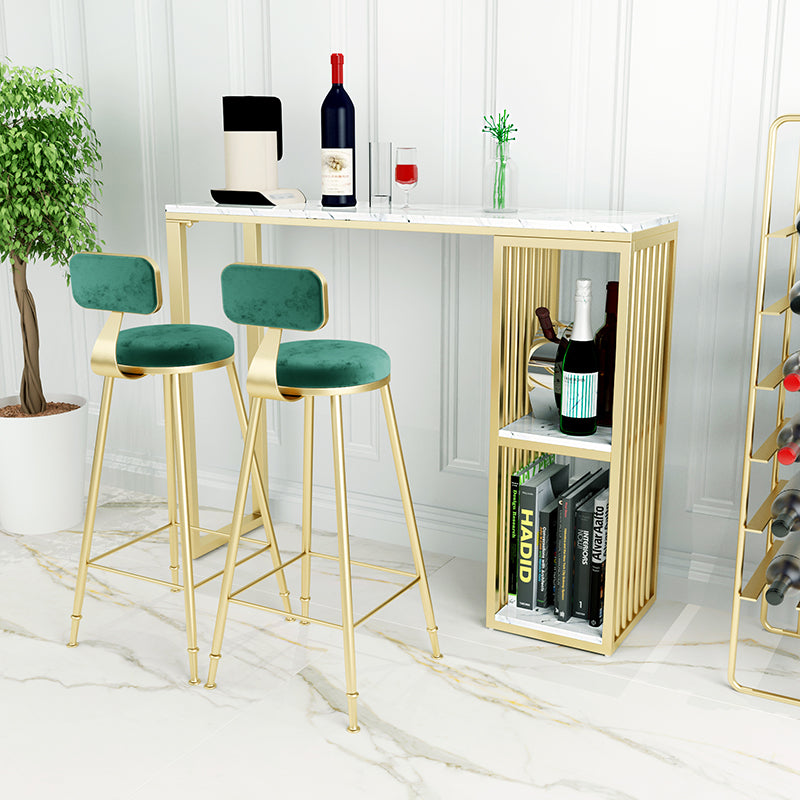 Glam – tabouret de comptoir sans accoudoirs, tabouret de bar en fer avec coussin en daim