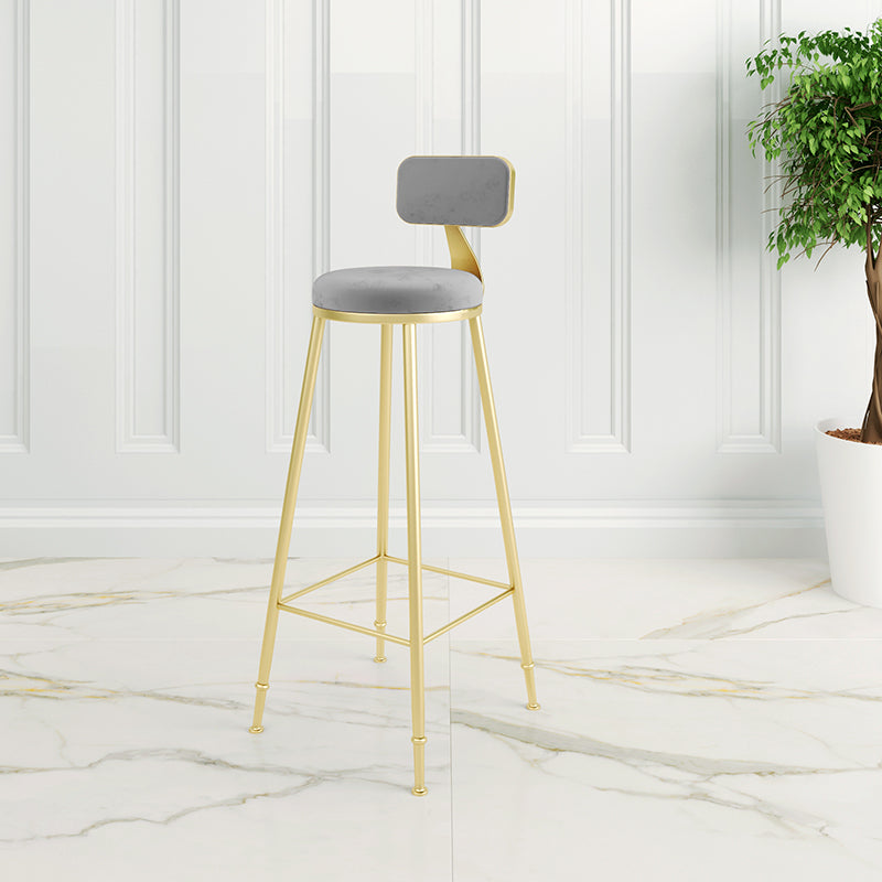 Glam – tabouret de comptoir sans accoudoirs, tabouret de bar en fer avec coussin en daim