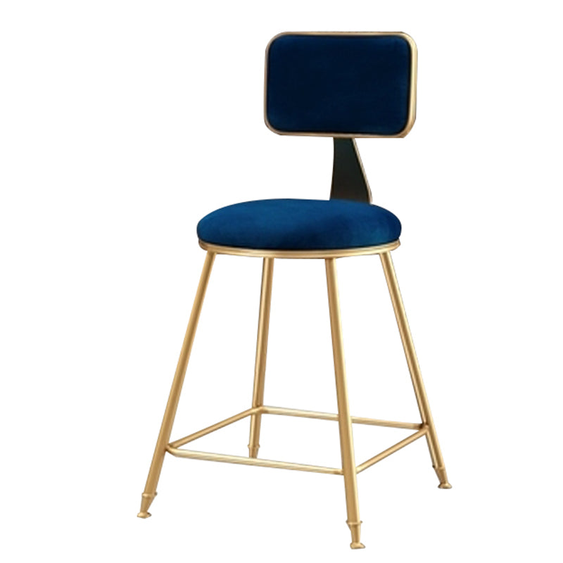 Glam – tabouret de comptoir sans accoudoirs, tabouret de bar en fer avec coussin en daim