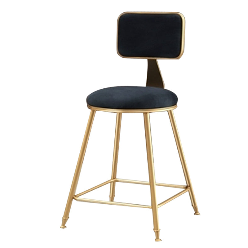 Glam – tabouret de comptoir sans accoudoirs, tabouret de bar en fer avec coussin en daim