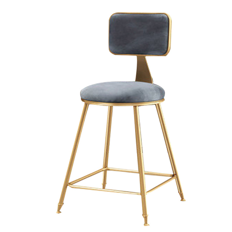 Glam – tabouret de comptoir sans accoudoirs, tabouret de bar en fer avec coussin en daim