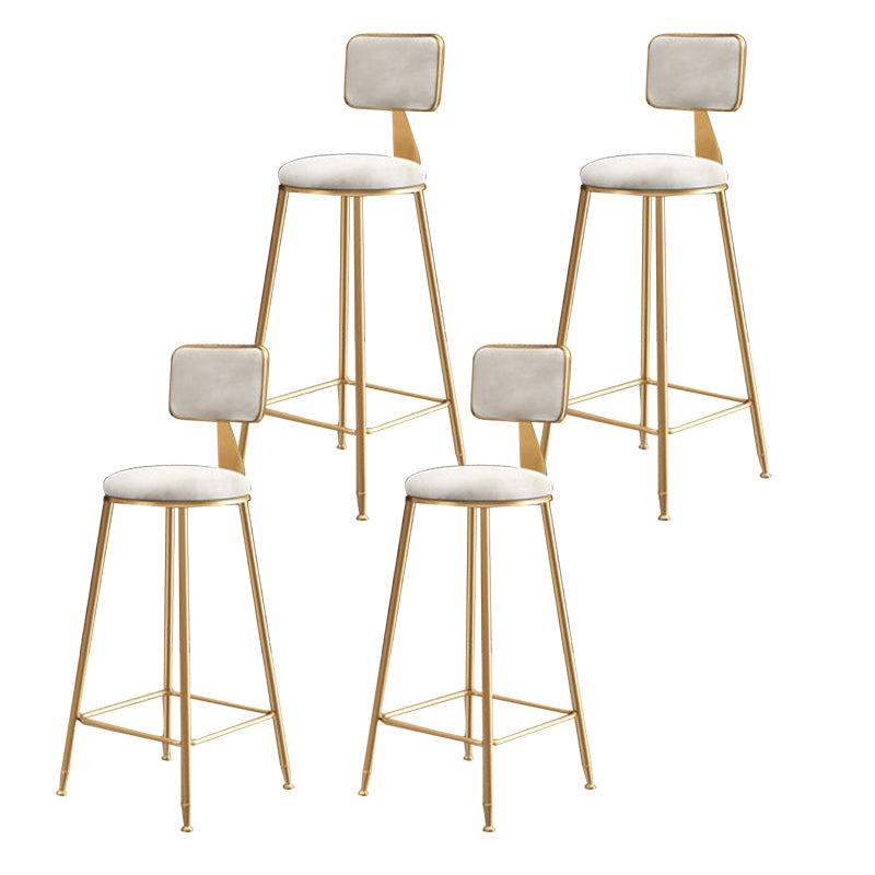 Glam – tabouret de comptoir sans accoudoirs, tabouret de bar en fer avec coussin en daim