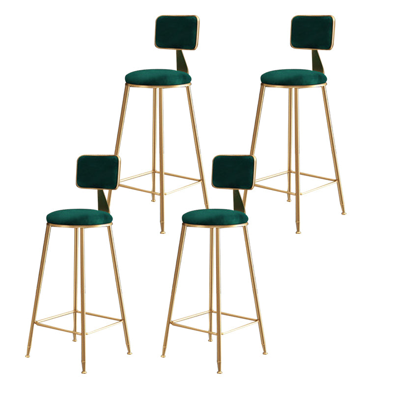 Glam – tabouret de comptoir sans accoudoirs, tabouret de bar en fer avec coussin en daim