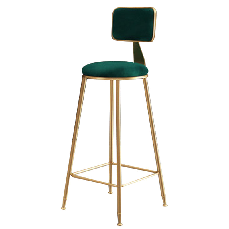Glam – tabouret de comptoir sans accoudoirs, tabouret de bar en fer avec coussin en daim