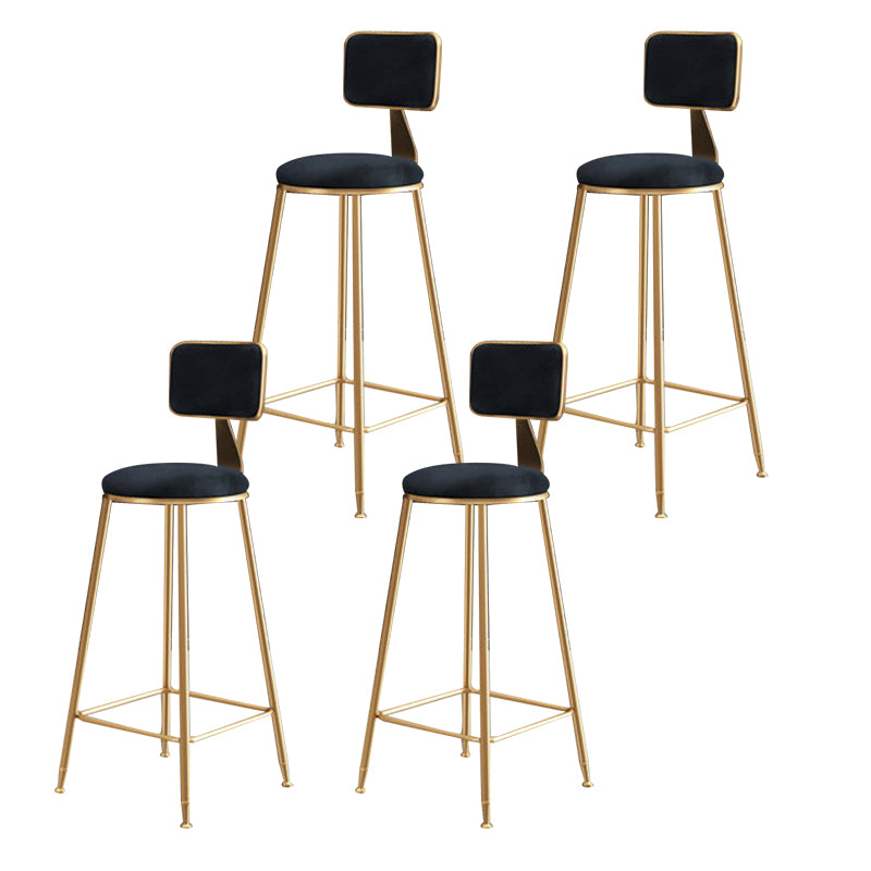 Glam – tabouret de comptoir sans accoudoirs, tabouret de bar en fer avec coussin en daim