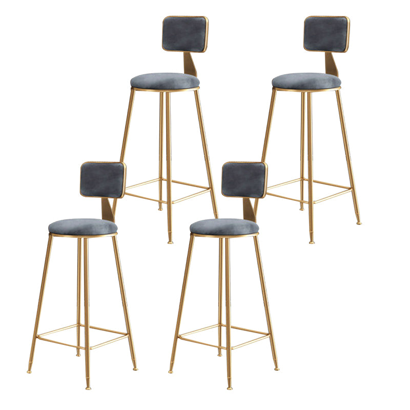 Glam – tabouret de comptoir sans accoudoirs, tabouret de bar en fer avec coussin en daim