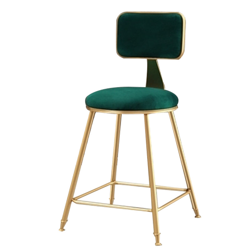Glam – tabouret de comptoir sans accoudoirs, tabouret de bar en fer avec coussin en daim
