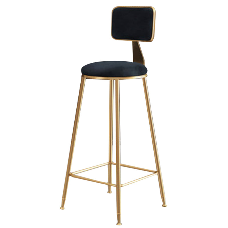 Glam – tabouret de comptoir sans accoudoirs, tabouret de bar en fer avec coussin en daim