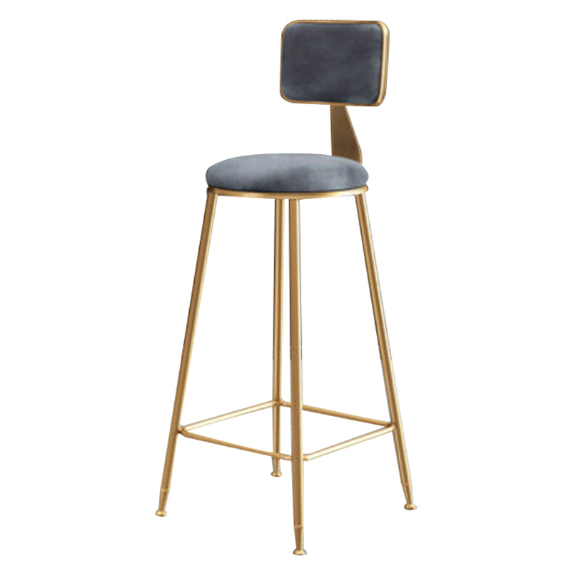 Glam – tabouret de comptoir sans accoudoirs, tabouret de bar en fer avec coussin en daim