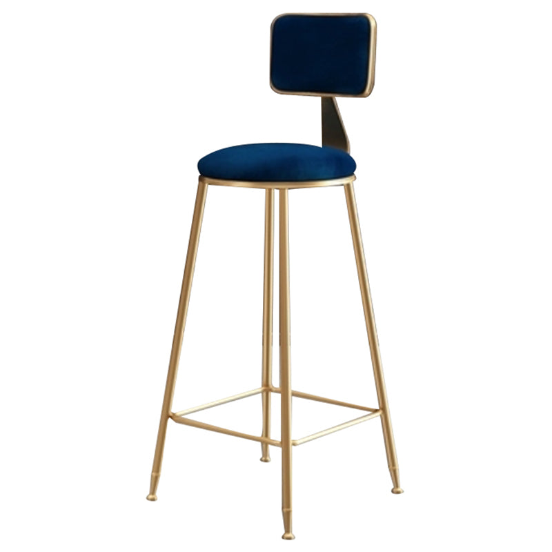 Glam – tabouret de comptoir sans accoudoirs, tabouret de bar en fer avec coussin en daim
