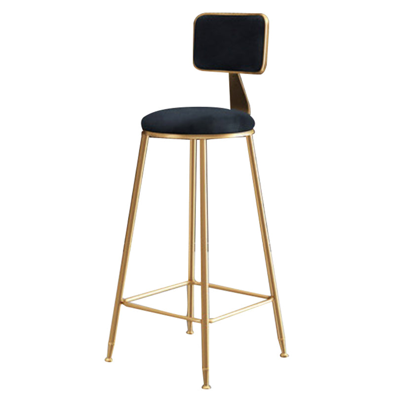 Glam – tabouret de comptoir sans accoudoirs, tabouret de bar en fer avec coussin en daim