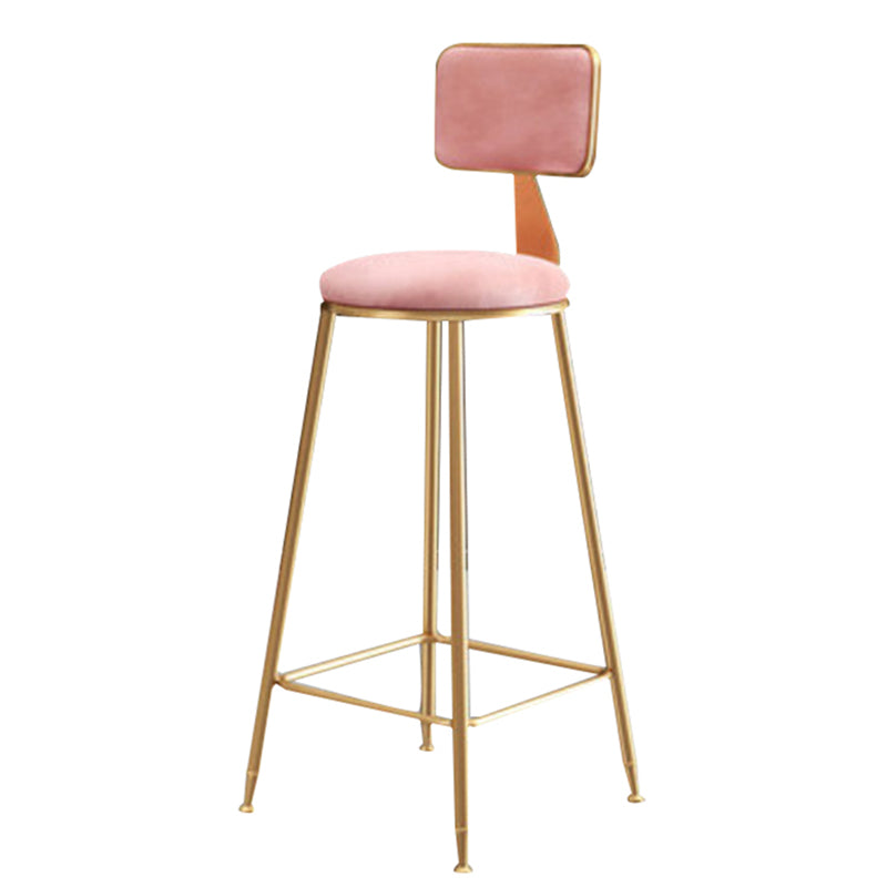 Glam – tabouret de comptoir sans accoudoirs, tabouret de bar en fer avec coussin en daim
