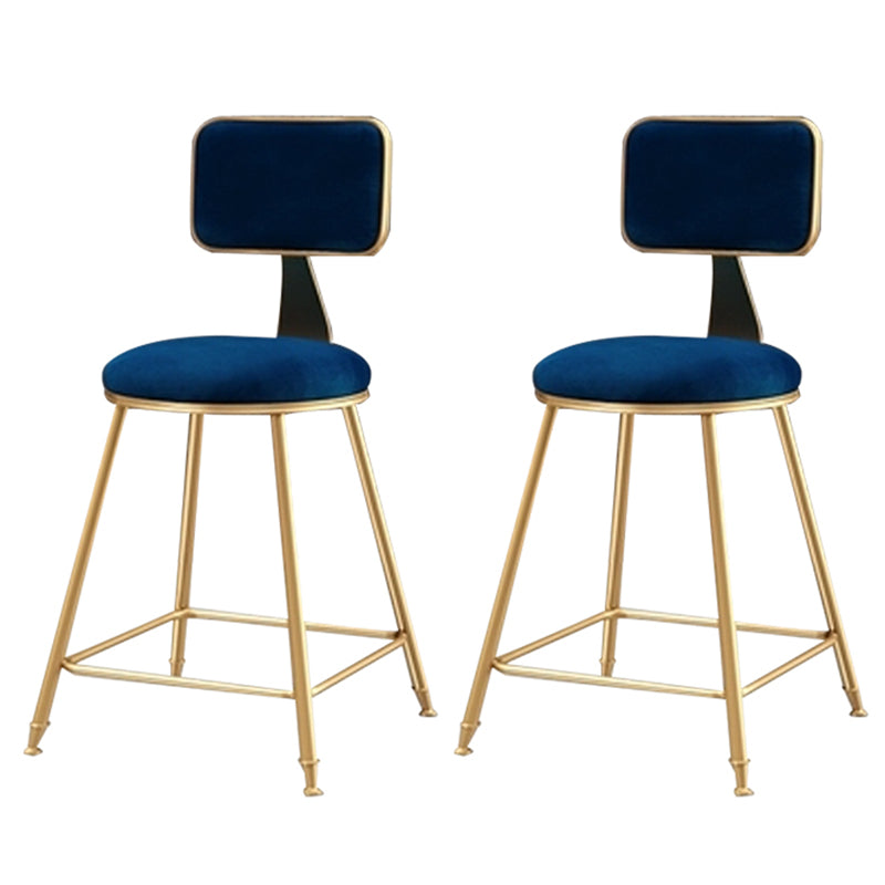 Glam – tabouret de comptoir sans accoudoirs, tabouret de bar en fer avec coussin en daim