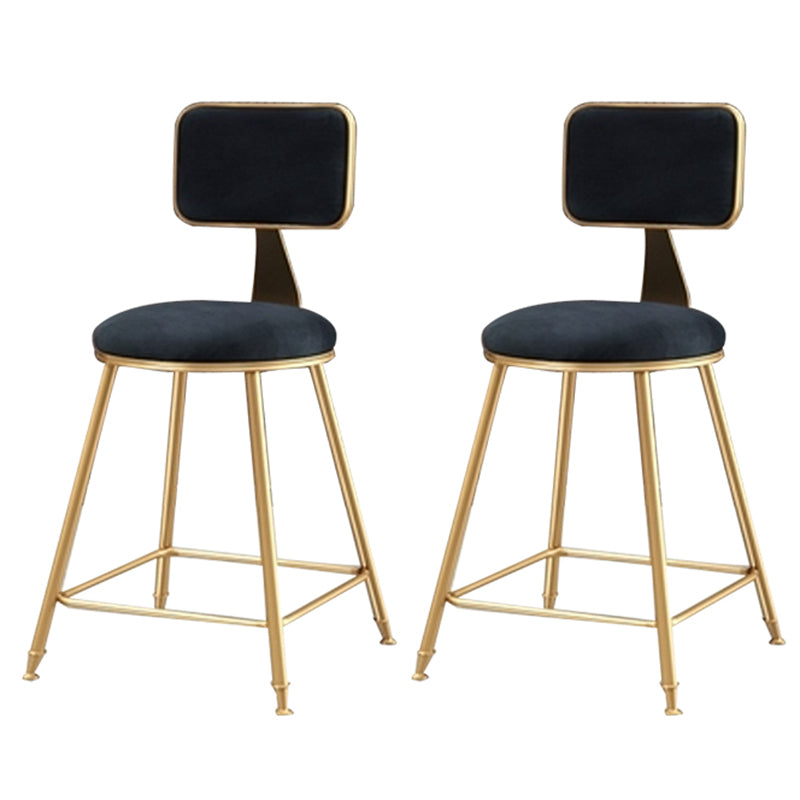 Glam – tabouret de comptoir sans accoudoirs, tabouret de bar en fer avec coussin en daim