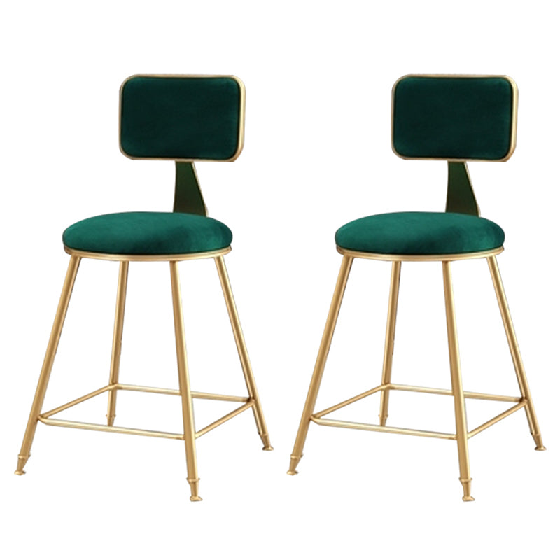 Glam – tabouret de comptoir sans accoudoirs, tabouret de bar en fer avec coussin en daim