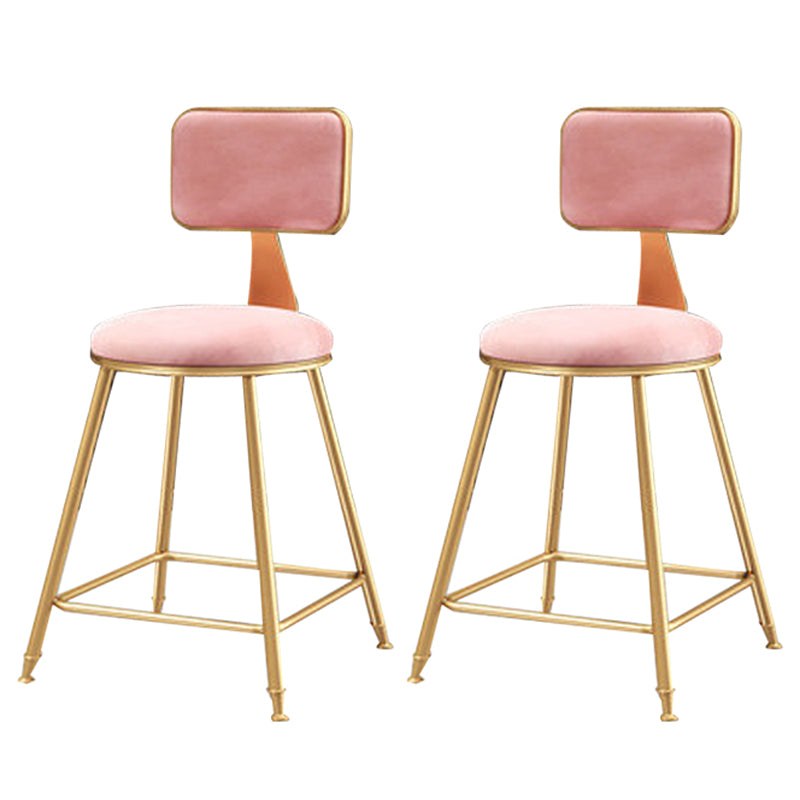 Glam – tabouret de comptoir sans accoudoirs, tabouret de bar en fer avec coussin en daim