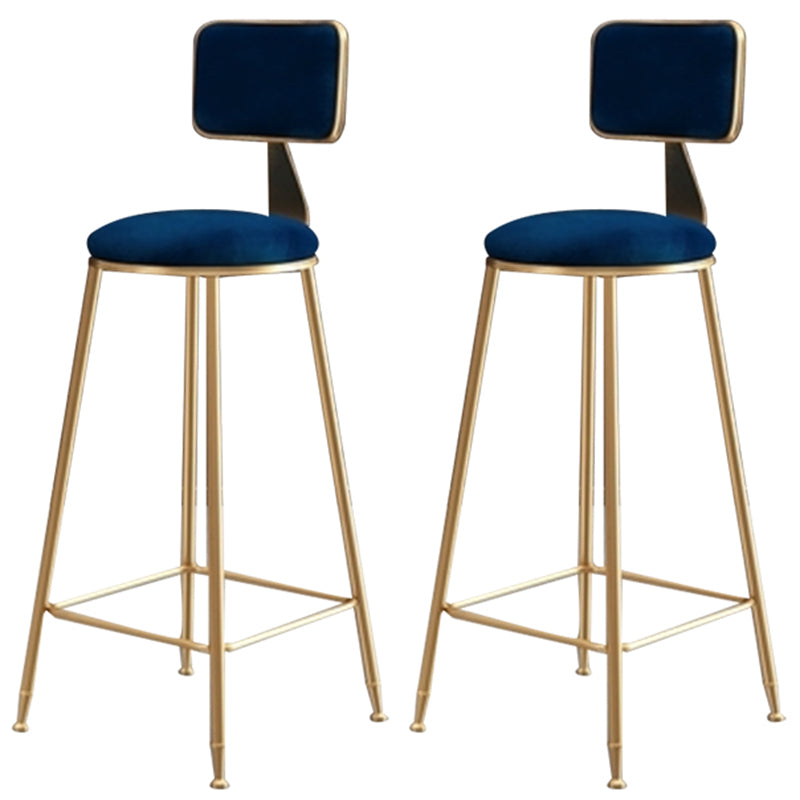 Glam – tabouret de comptoir sans accoudoirs, tabouret de bar en fer avec coussin en daim