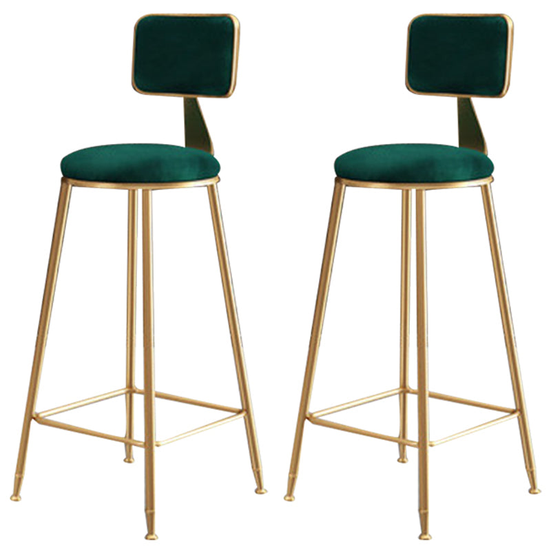 Glam – tabouret de comptoir sans accoudoirs, tabouret de bar en fer avec coussin en daim