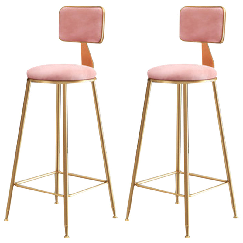 Glam – tabouret de comptoir sans accoudoirs, tabouret de bar en fer avec coussin en daim