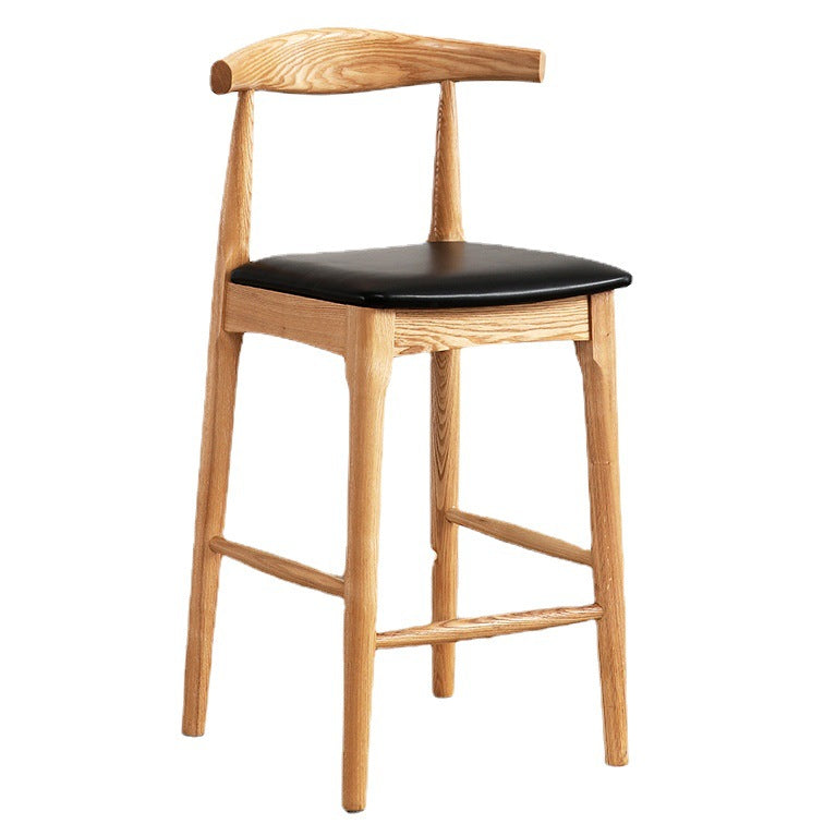 Taburete de bar y mostrador contemporáneo, taburete de bar interior de madera sin brazos con reposapiés