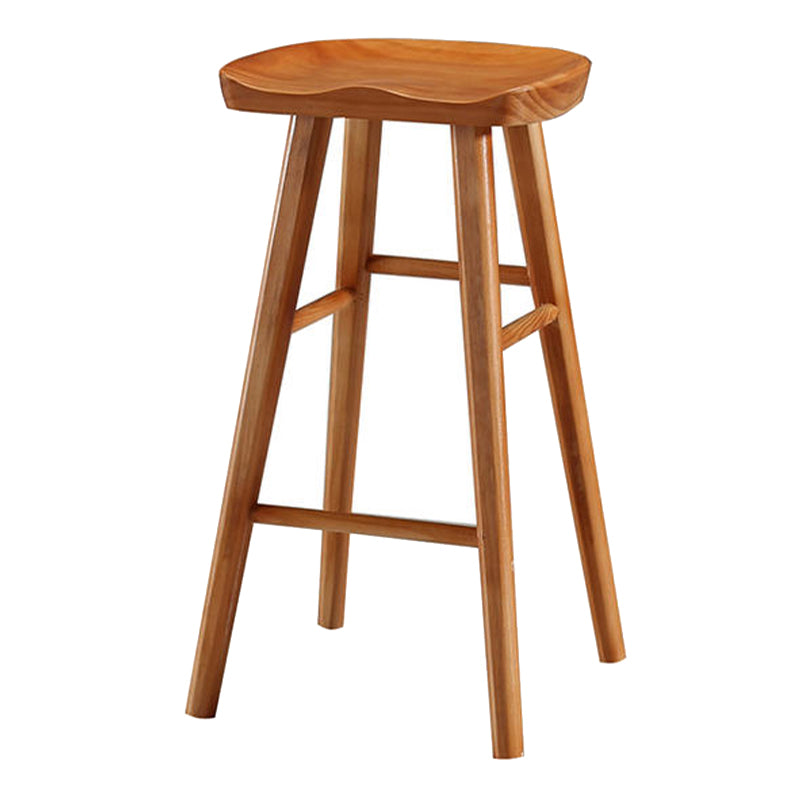 Tabouret de bar en bois moderne, siège profilé, repose-pieds d'intérieur sans dossier, tabouret de comptoir
