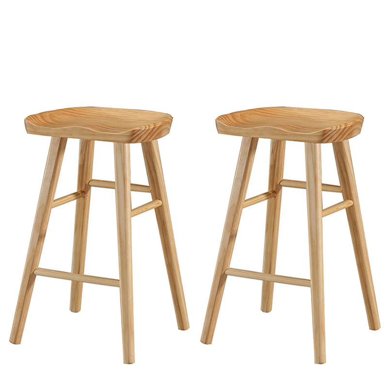 Tabouret de bar en bois moderne, siège profilé, repose-pieds d'intérieur sans dossier, tabouret de comptoir