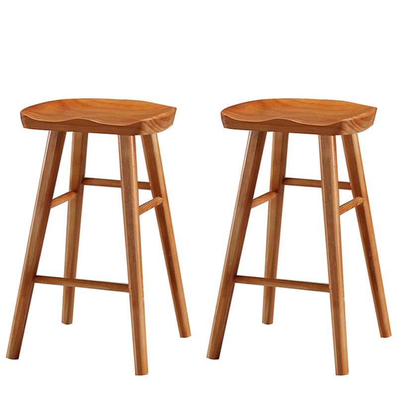 Tabouret de bar en bois moderne, siège profilé, repose-pieds d'intérieur sans dossier, tabouret de comptoir
