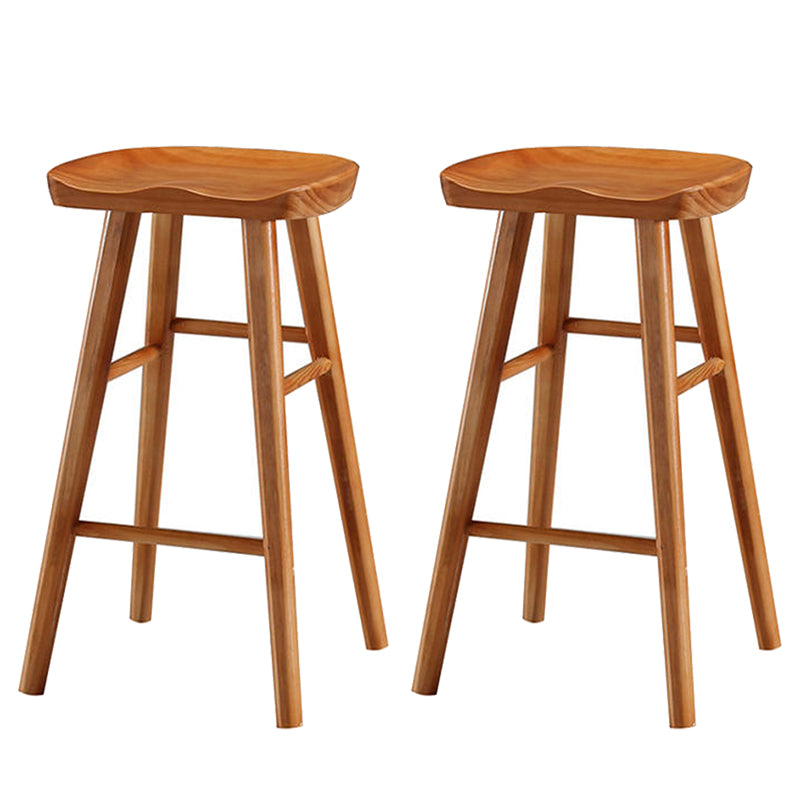 Tabouret de bar en bois moderne, siège profilé, repose-pieds d'intérieur sans dossier, tabouret de comptoir