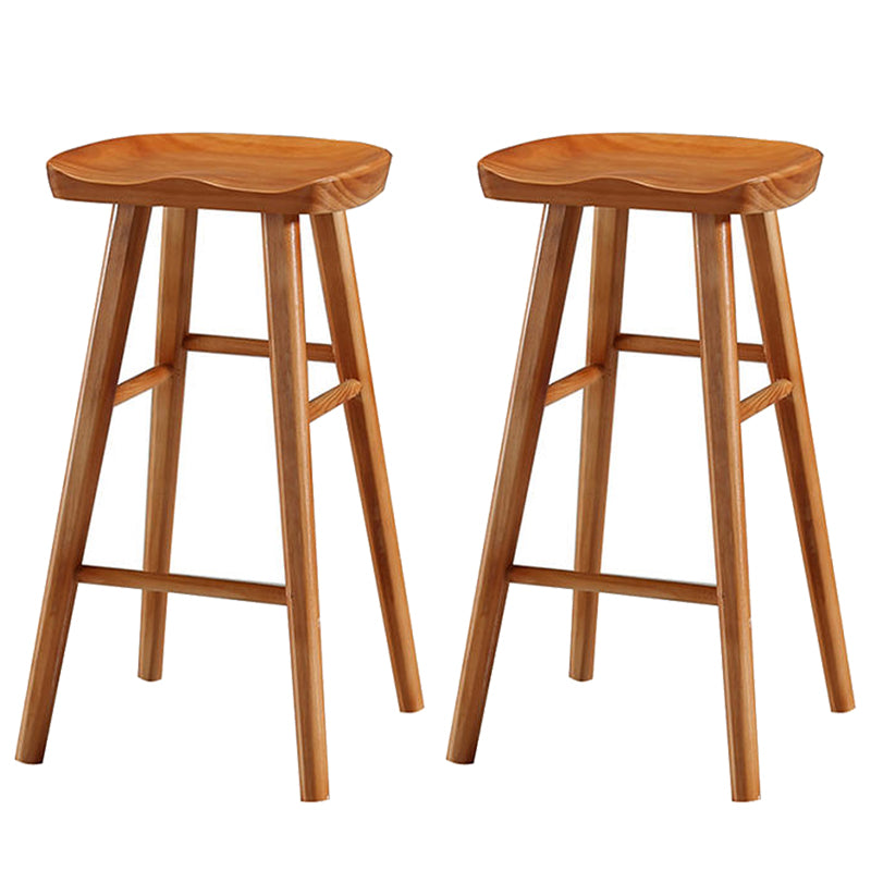Tabouret de bar en bois moderne, siège profilé, repose-pieds d'intérieur sans dossier, tabouret de comptoir