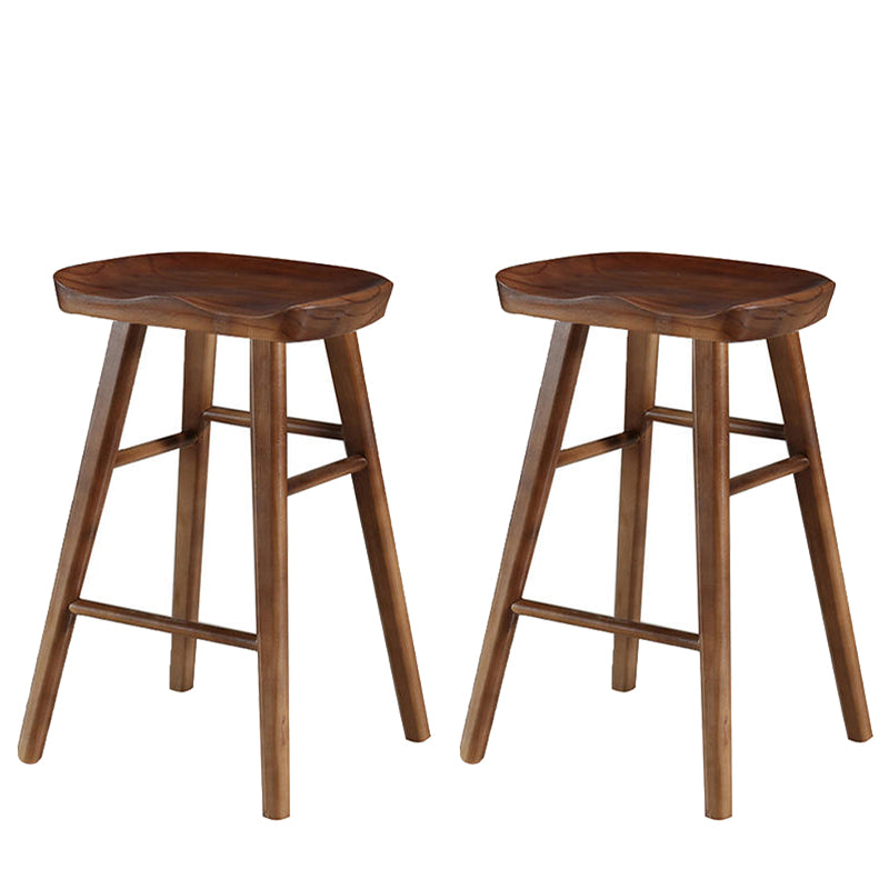 Tabouret de bar en bois moderne, siège profilé, repose-pieds d'intérieur sans dossier, tabouret de comptoir