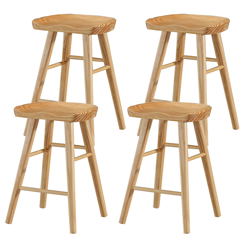 Tabouret de bar en bois moderne, siège profilé, repose-pieds d'intérieur sans dossier, tabouret de comptoir