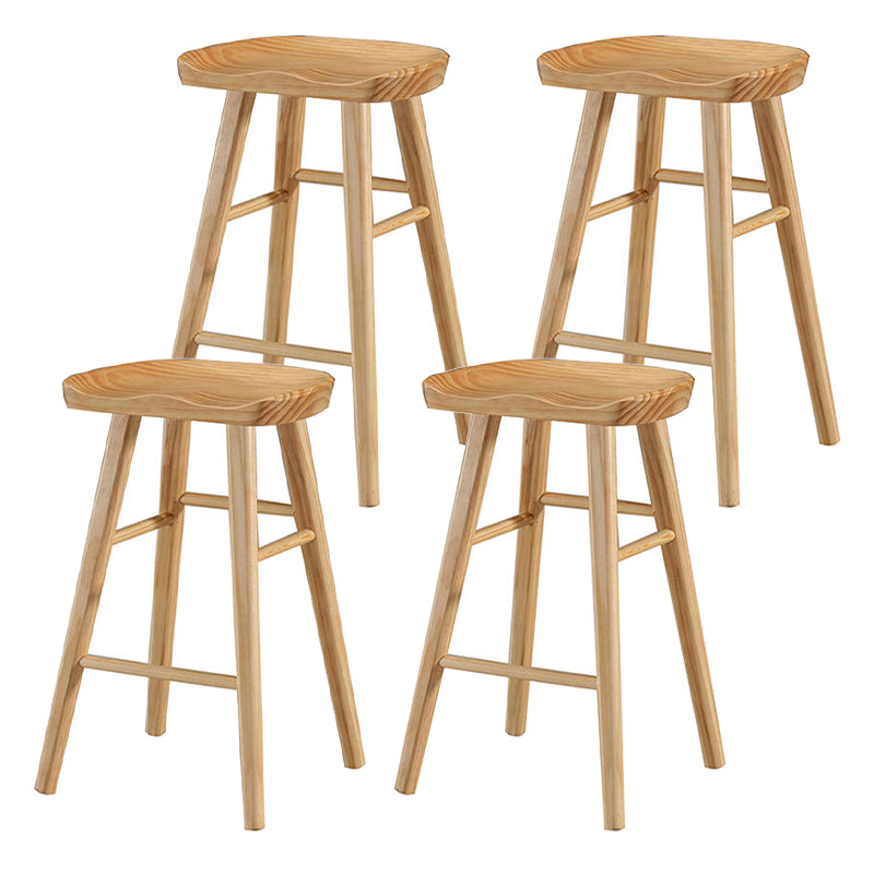 Tabouret de bar en bois moderne, siège profilé, repose-pieds d'intérieur sans dossier, tabouret de comptoir
