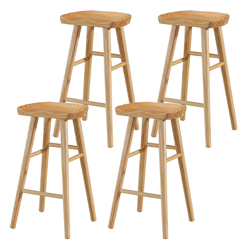 Tabouret de bar en bois moderne, siège profilé, repose-pieds d'intérieur sans dossier, tabouret de comptoir